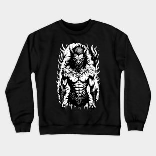 Black White Werewolf Art Drawing Crewneck Sweatshirt